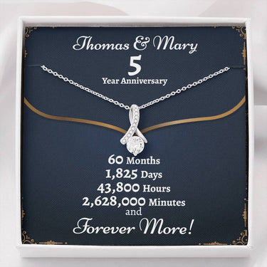 Personalized 5 Year Anniversary Alluring Beauty Necklace - Love You This Much